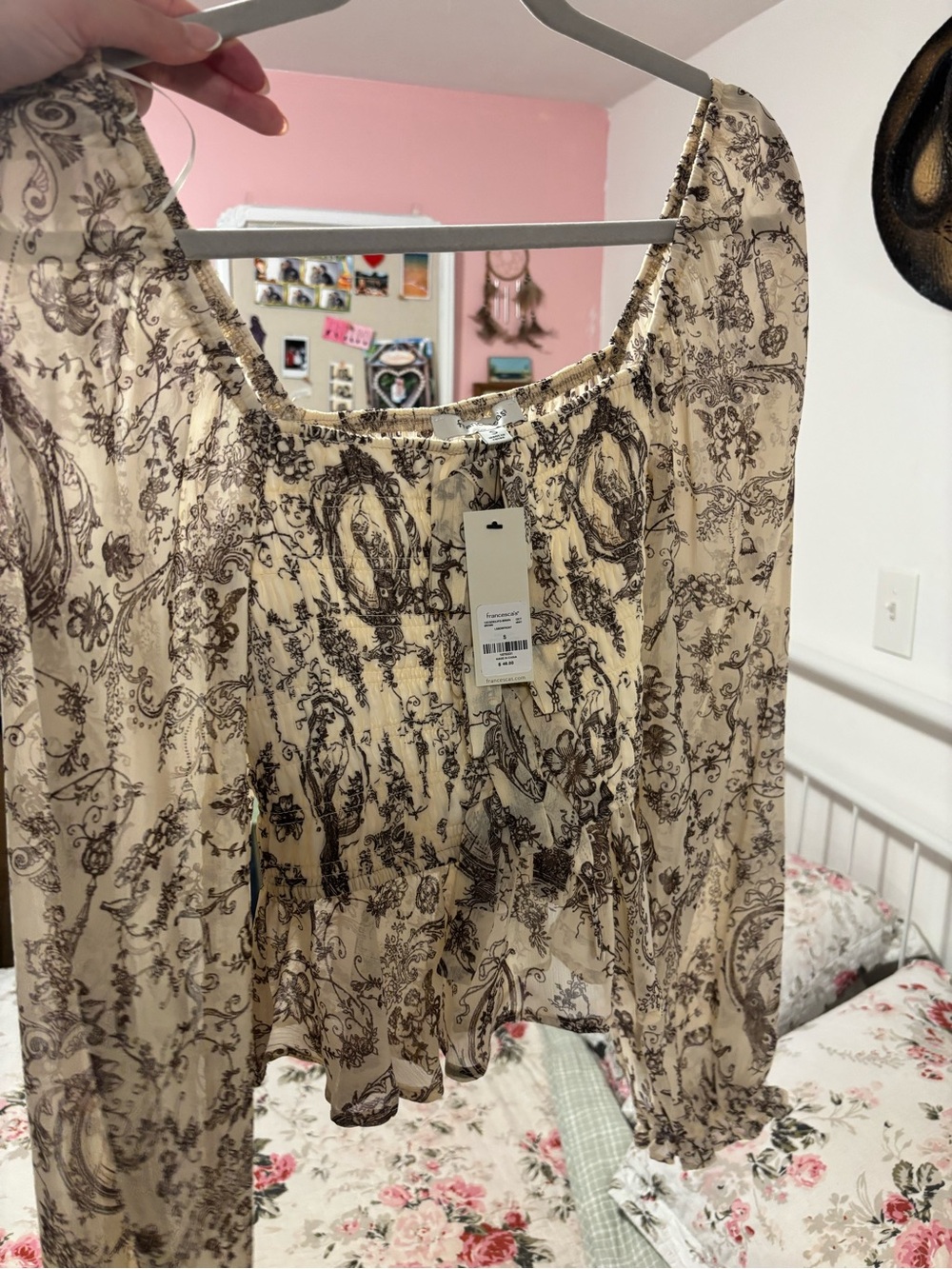 Cream Paisley Printed blouse